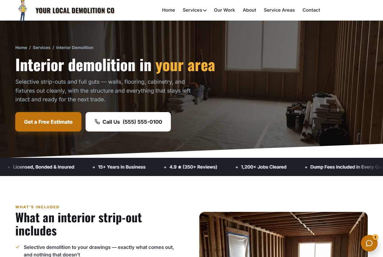 The same page after &mdash; scannable, with the call to action in view